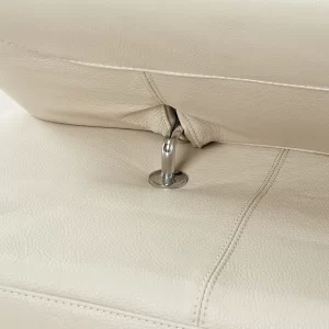 Alessia Almond Cream Leather Left Recliner Lounge