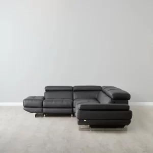 Alessia Black Leather Left Recliner Lounge