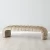 Annika Beige Velvet Curved Ottoman