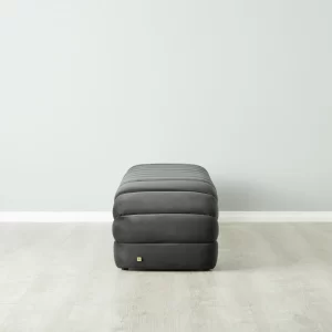 Annika Charcoal Velvet Curved Ottoman