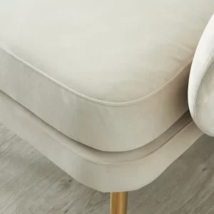 Anya Cream Velvet with Back Pattern Occasional Chair