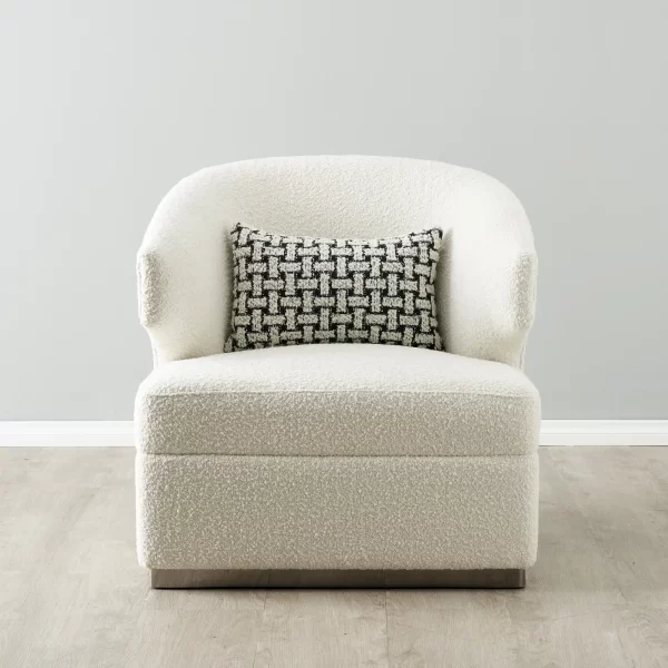 Arlo Charcoal and Vanilla Boucle Occasional Chair