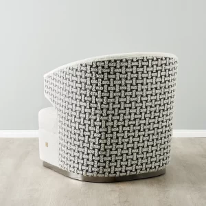 Arlo Charcoal and Vanilla Boucle Occasional Chair