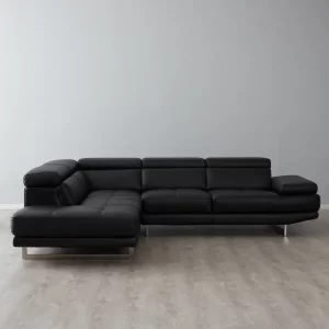 Aster Black Modular Left Chaise Lounge