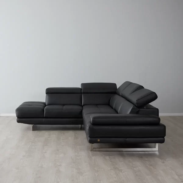 Aster Black Modular Left Chaise Lounge