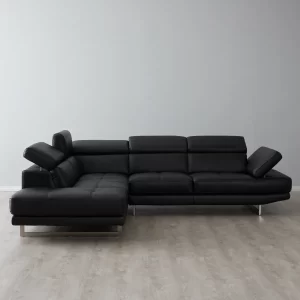 Aster Black Modular Left Chaise Lounge