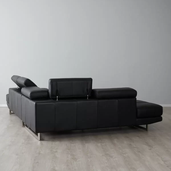 Aster Black Modular Left Chaise Lounge