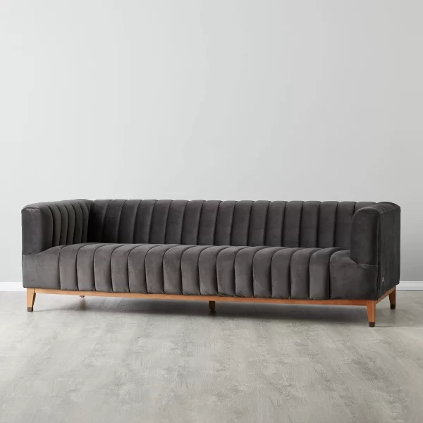 Astoria III Charcoal Velvet 3-Seater Sofa