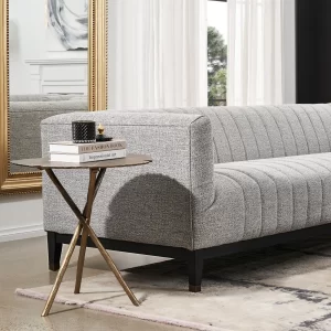 Astoria III Mid Grey Woven Fabric 2-Seater Sofad