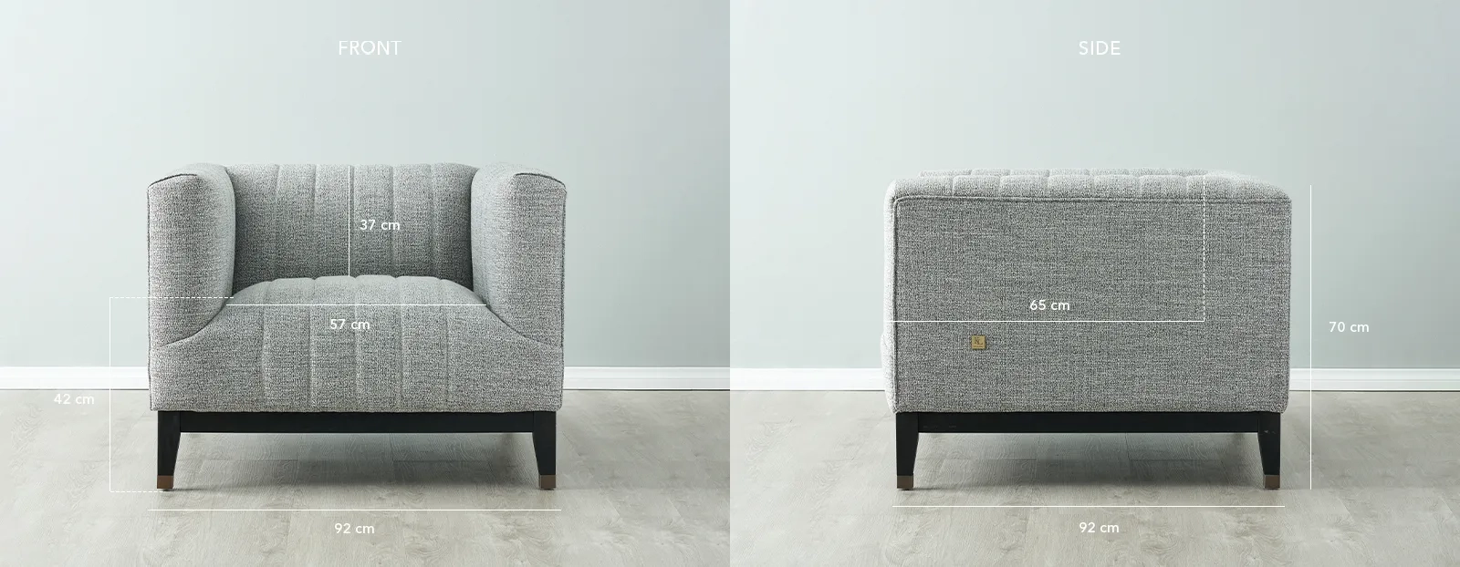 Astoria III Mid Grey Woven Fabric Chair