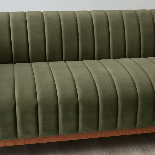 Astoria III Olive Green Velvet 2-Seater Sofa