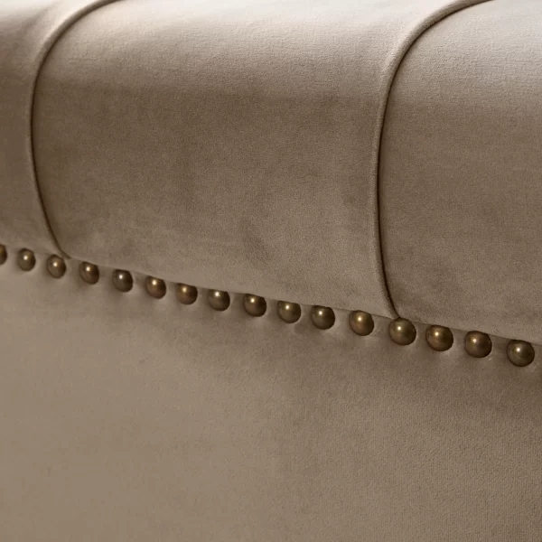 Audrey Beige Velvet Corner Sofa