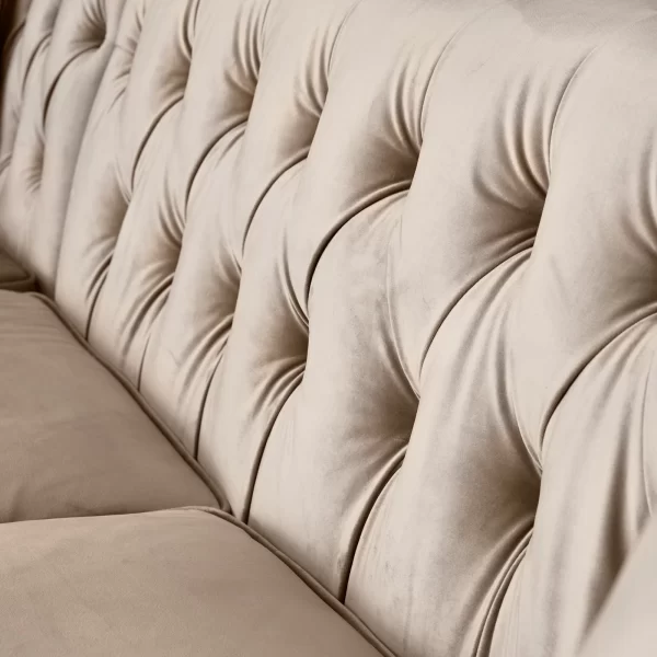 Audrey Beige Velvet Corner Sofa