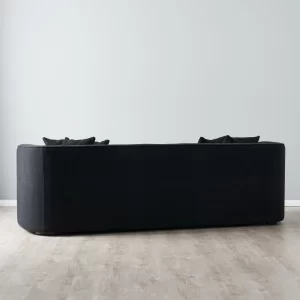 Ava Black Woven Fabric 3-Seater Sofa