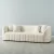 Ava Cream Fabric 3-Seater Sofa