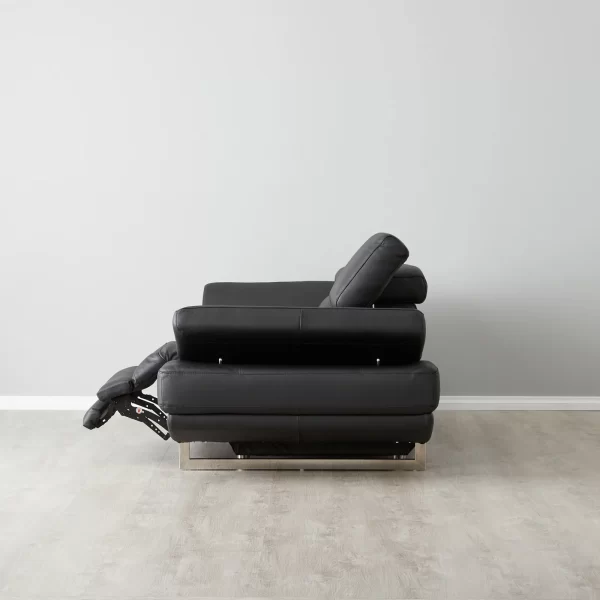 Elena Black Leather 2-Seater Electric Recliner