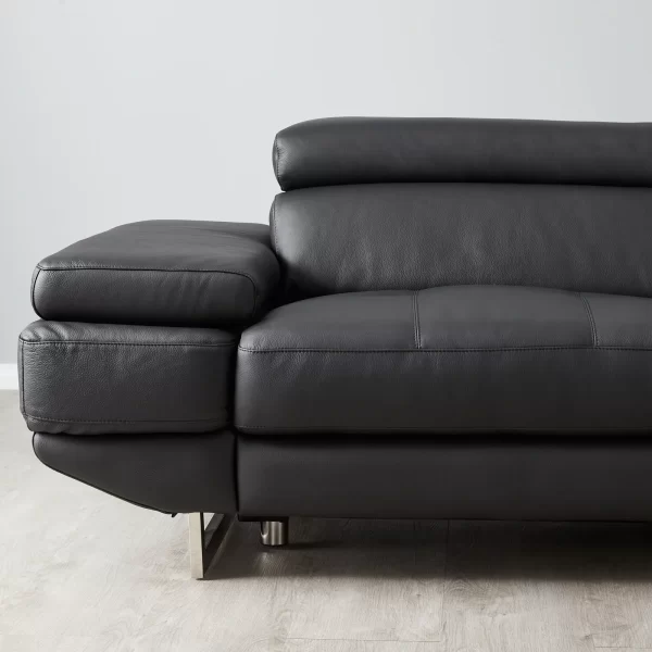 Elena Black Leather 2-Seater Electric Recliner