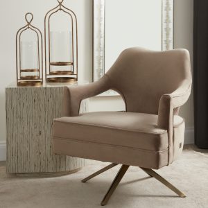 Burton Beige Velvet Occasional Chair