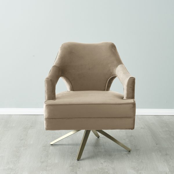 Burton Beige Velvet Occasional Chair