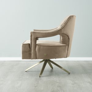 Burton Beige Velvet Occasional Chair