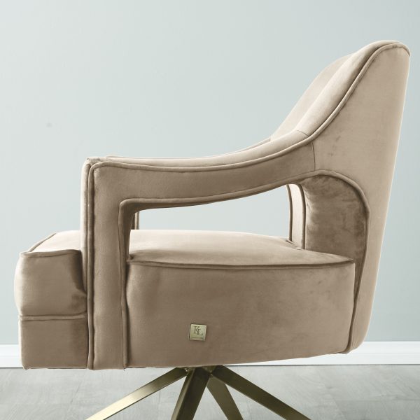 Burton Beige Velvet Occasional Chair