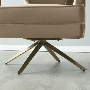 Burton Beige Velvet Occasional Chair