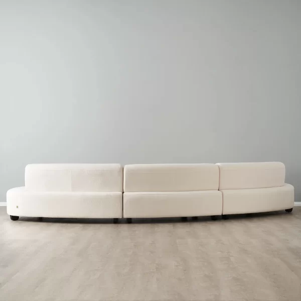 Celestine II Chantilly White Fabric Curved Corner Sofa