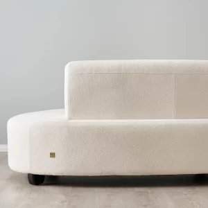 Celestine II Chantilly White Fabric Curved Corner Sofa