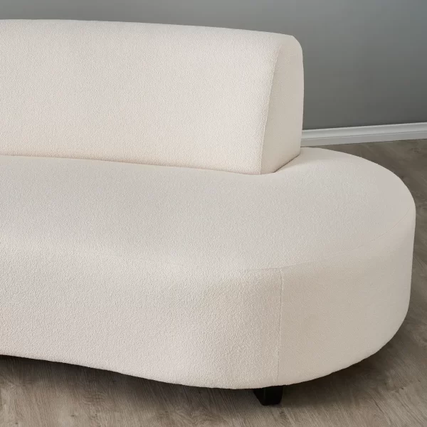 Celestine II Chantilly White Fabric Curved Corner Sofa