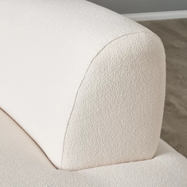 Celestine II Chantilly White Fabric Curved Corner Sofa