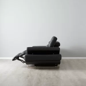 Elena Black Leather 3-Seater Electric Recliner