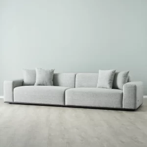 Erica Mid Grey Woven Fabric 4-Seater Sofa