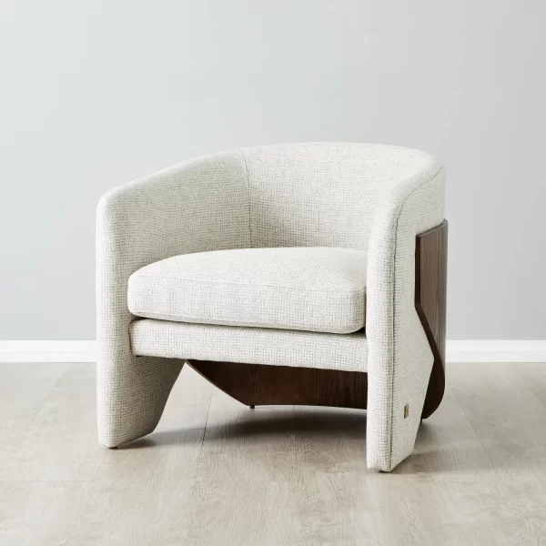 Finn Dove Grey Woven Fabric Occasional Chair