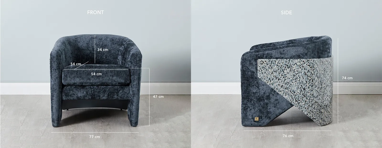 Finn Navy Velvet Occasional Chair