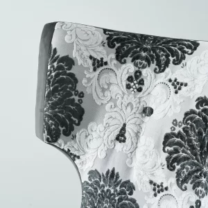 Florence II Charcoal Velvet with Floral Pattern Occasional Chair