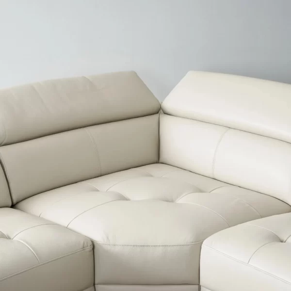 Fortitude II Cream Leather Corner Lounge