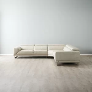 Fortitude II Cream Leather Corner Lounge