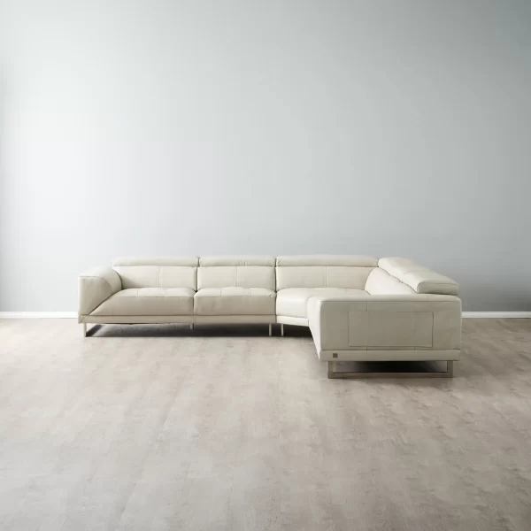 Fortitude II Cream Leather Corner Lounge