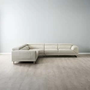 Fortitude II Cream Leather Corner Lounge