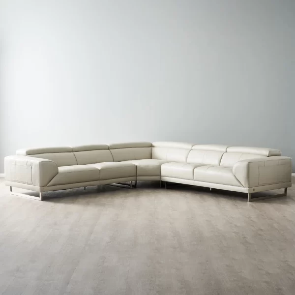 Fortitude II Cream Leather Corner Lounge