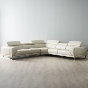 Fortitude II Cream Leather Corner Lounge