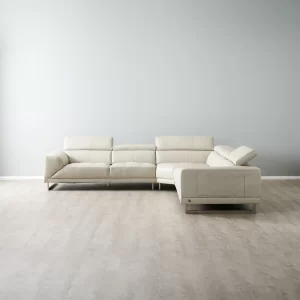 Fortitude II Cream Leather Corner Lounge