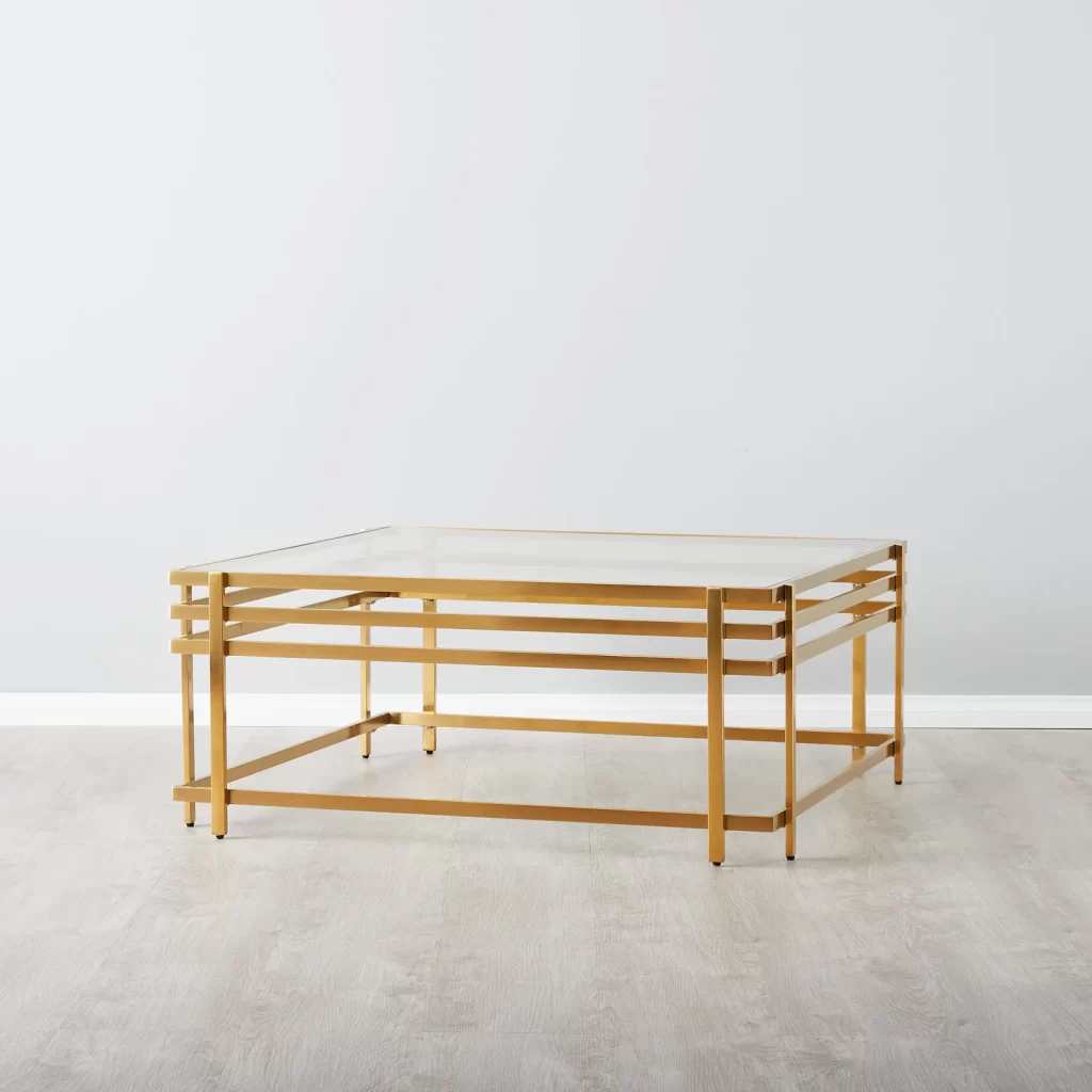 Grazia Brushed Gold Stainless Steel Coffee Table