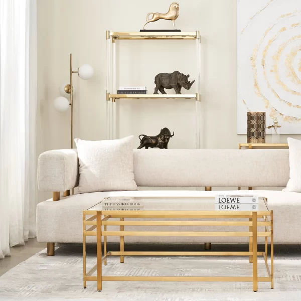 Grazia Brushed Gold Stainless Steel Coffee Table