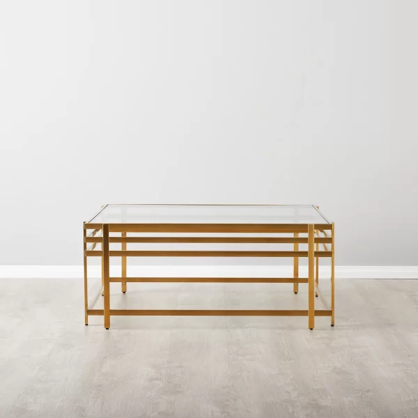 Grazia Brushed Gold Stainless Steel Coffee Table