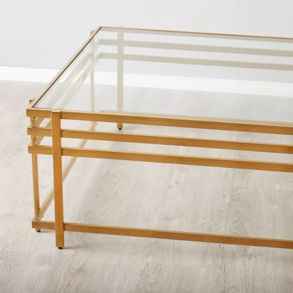 Grazia Brushed Gold Stainless Steel Coffee Table