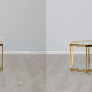 Hexagonal Side Table 40cm - Gold