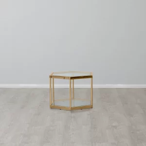 Hexagonal Side Table 40cm - Gold