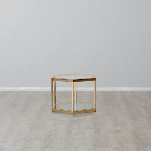 Hexagonal Side Table 40cm - Gold