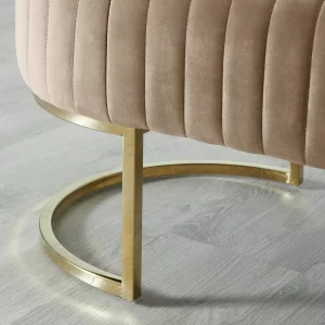 Hilda II Beige Velvet Ottoman1